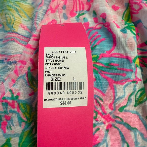Lilly Pulitzer Floral Short Sleeve Tee - Pink, Green, Blue - Picture 3 of 3